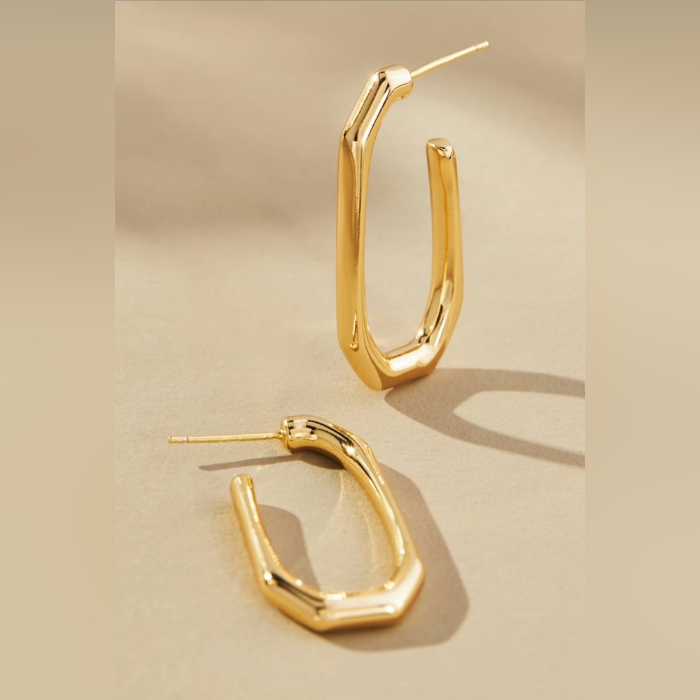 Anthropologie Octagon Hoop Earrings